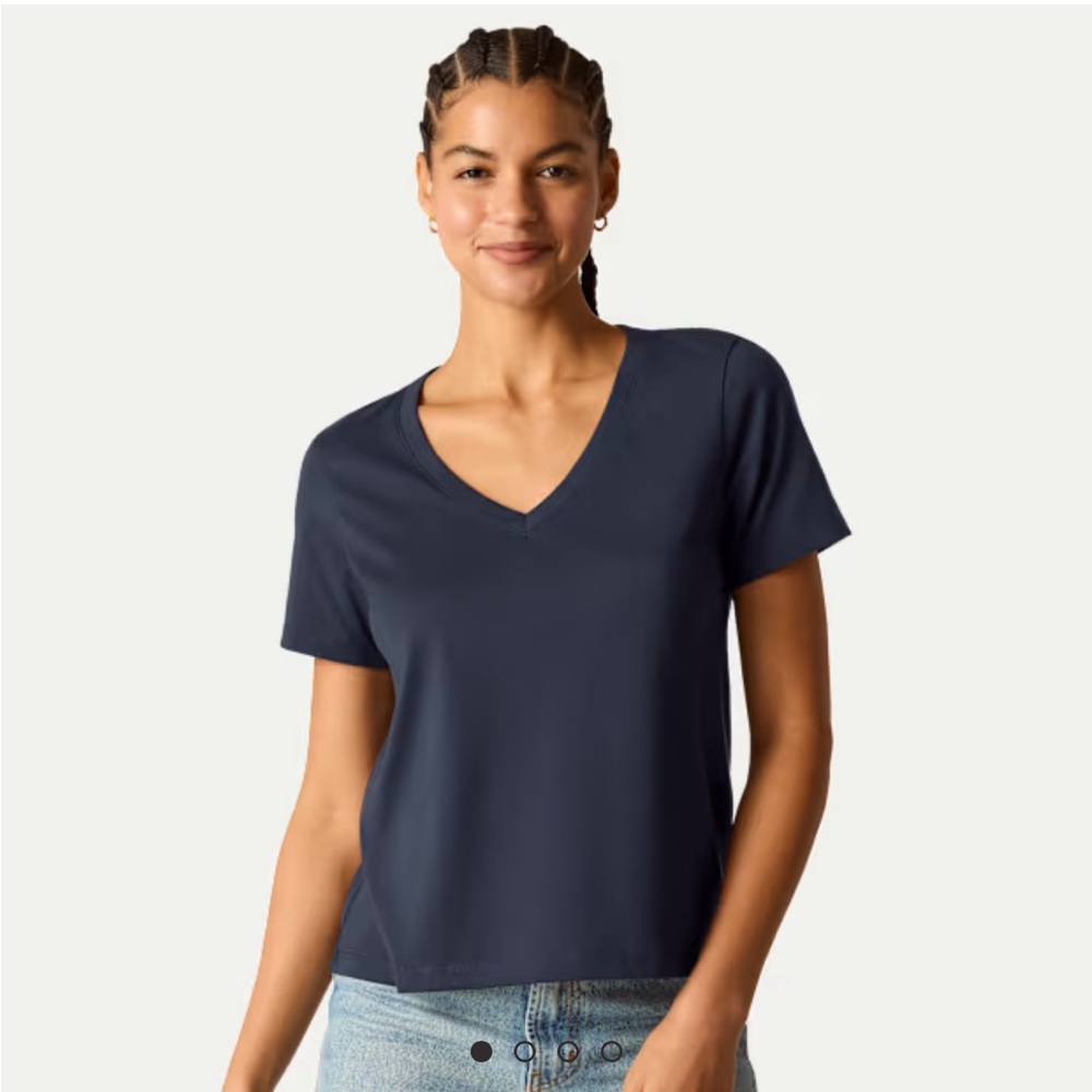 Women's V-Neck Navy Top